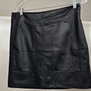 LOFT Black Mini Skirt with Front Pockets